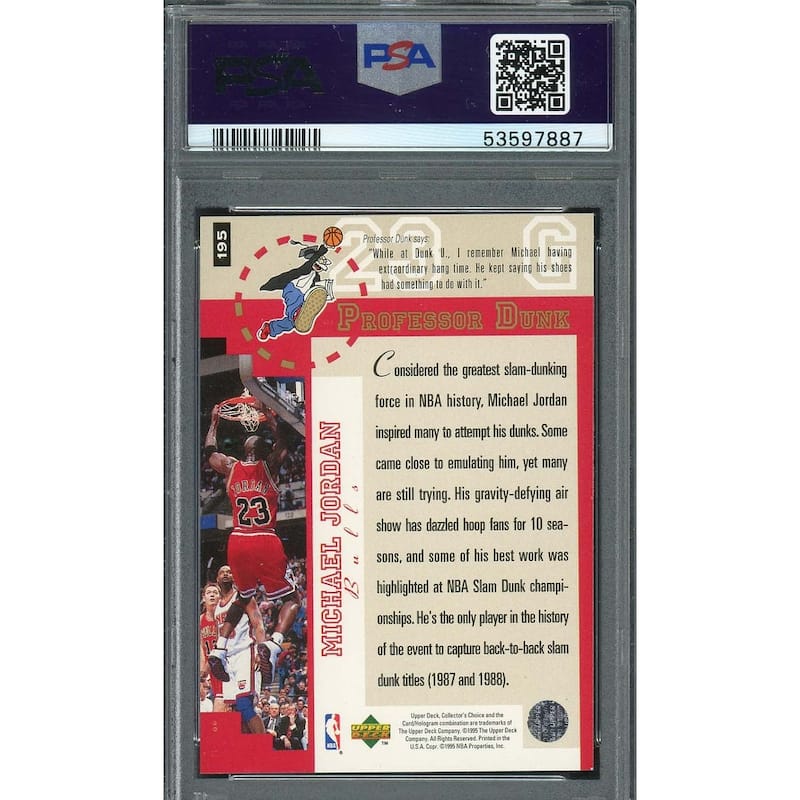 Michael Jordan 1995 Upper Deck Collectors Choice Basketball Card #195 PSA 8 - 8'6" x 11'6"