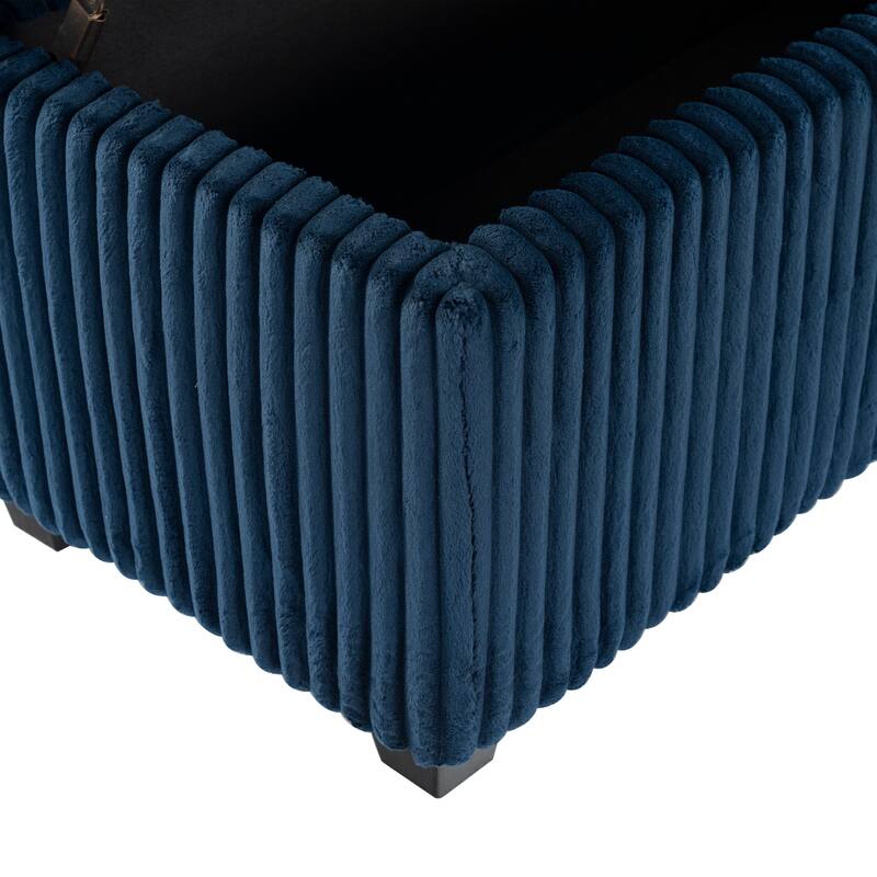SAFAVIEH Couture Lynzie Plush Corduroy Storage Bench - 55"W x 21"D x 19"H
