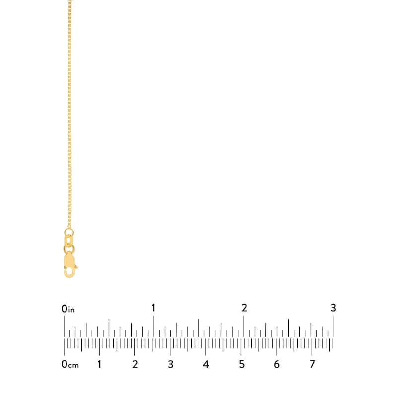 Curata 14k Yellow Gold 0.96mm Box Chain Necklace (Lobster)