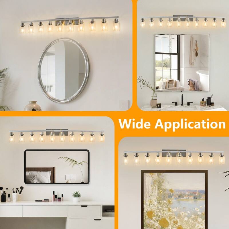 Bathroom Vanity Light With Clear Glass Shades For Vanity Mirror, Bathroom, Or Hallway