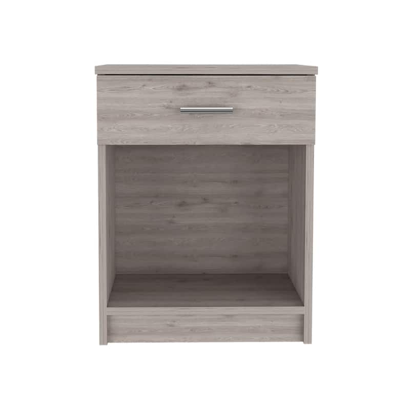 HomeRoots 22" Light Gray One Drawer Faux Wood Nightstand