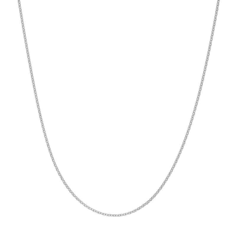 Curata 14k White Gold 0.7mm Cable Chain Necklace (Spring Ring)