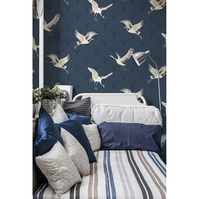 NextWall Cranes Peel and Stick Wallpaper