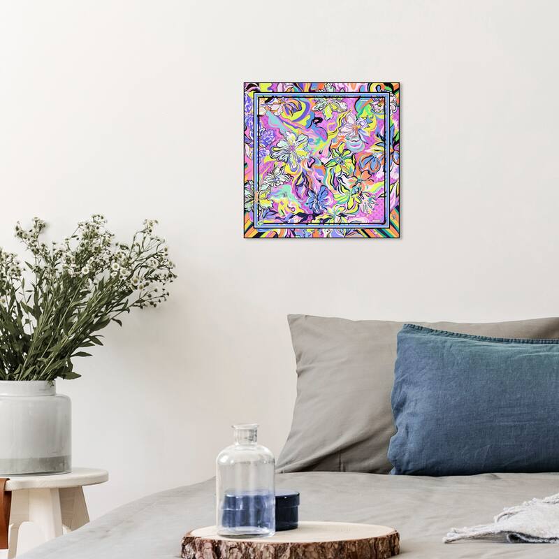 Wynwood Studio Canvas Fashion and Glam Fashion Fractal Mix Purple and Modern & Contemporary Wall Art Canvas Print - 12 x 12
