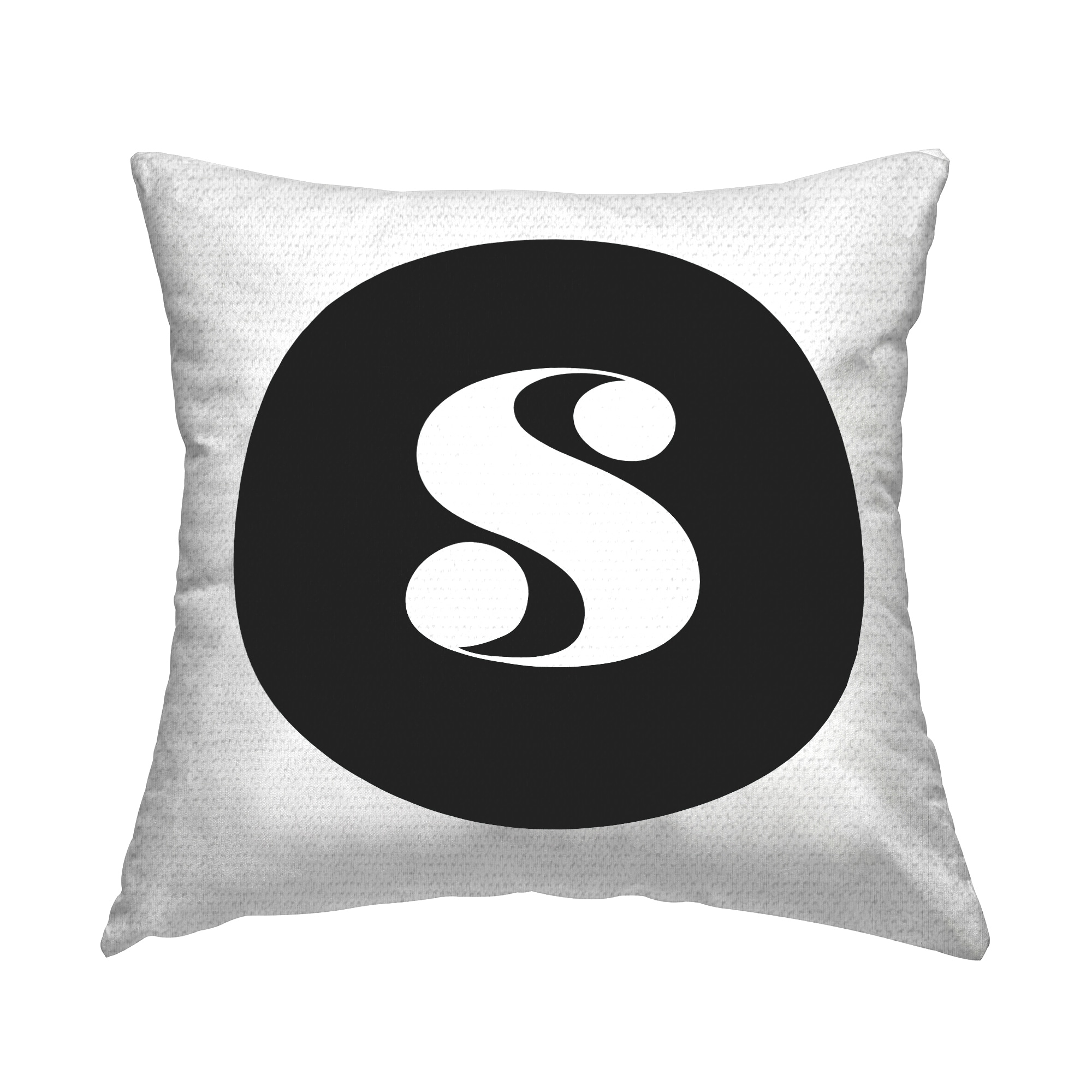 Stupell Black Initial Printed Outdoor Throw Pillow Design by Lil' Rue