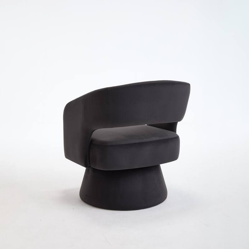 Swivel Barrel Chair, Velvet Accent Armchair 360 Degree Swivel Club Chair for Living Room Bedroom Reception Room