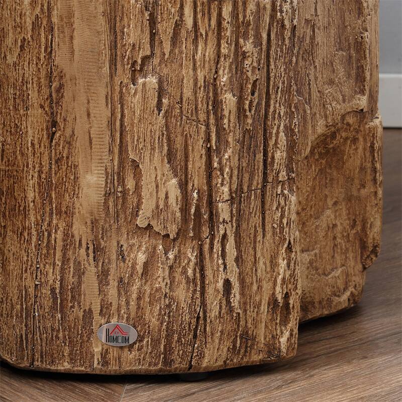 Tree Stump Shape Side Table with Adjustable Foot Pads