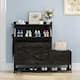 Moasis Farmhouse Shoe Storage Cabinet with 2 Flip Drawers for 16 Pairs Entryway Shoe Storage with Shoe Bench