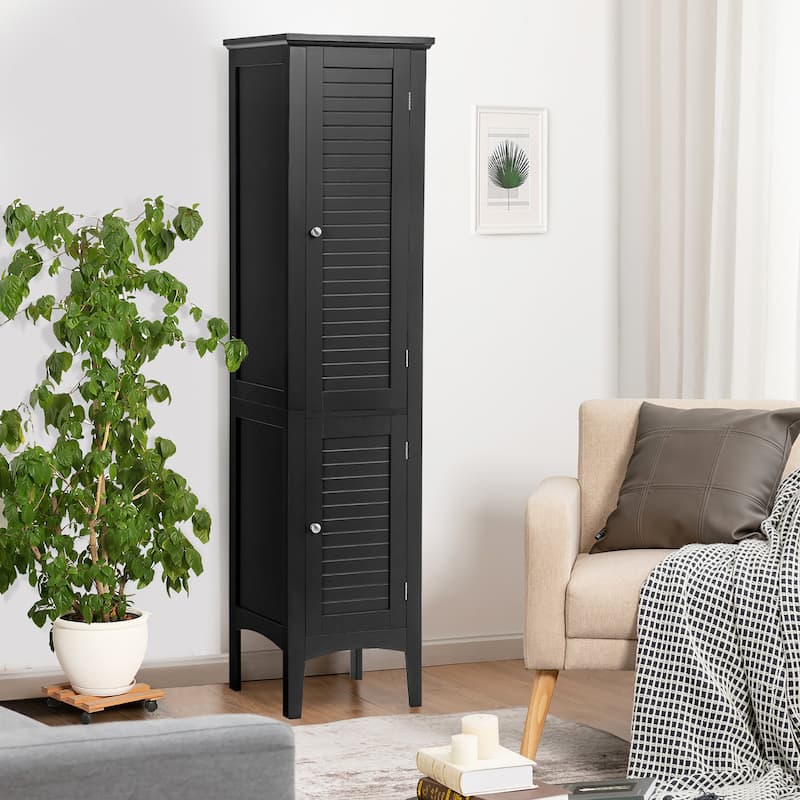 5 Tier Freestanding Tower Cabinet Tall Bathroom Storage Cabinet
