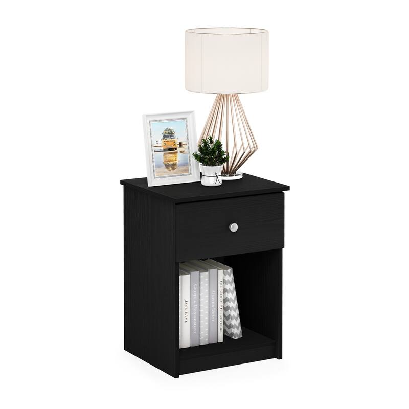 Furinno Lucca Nightstand with One Drawer, 1-Pack