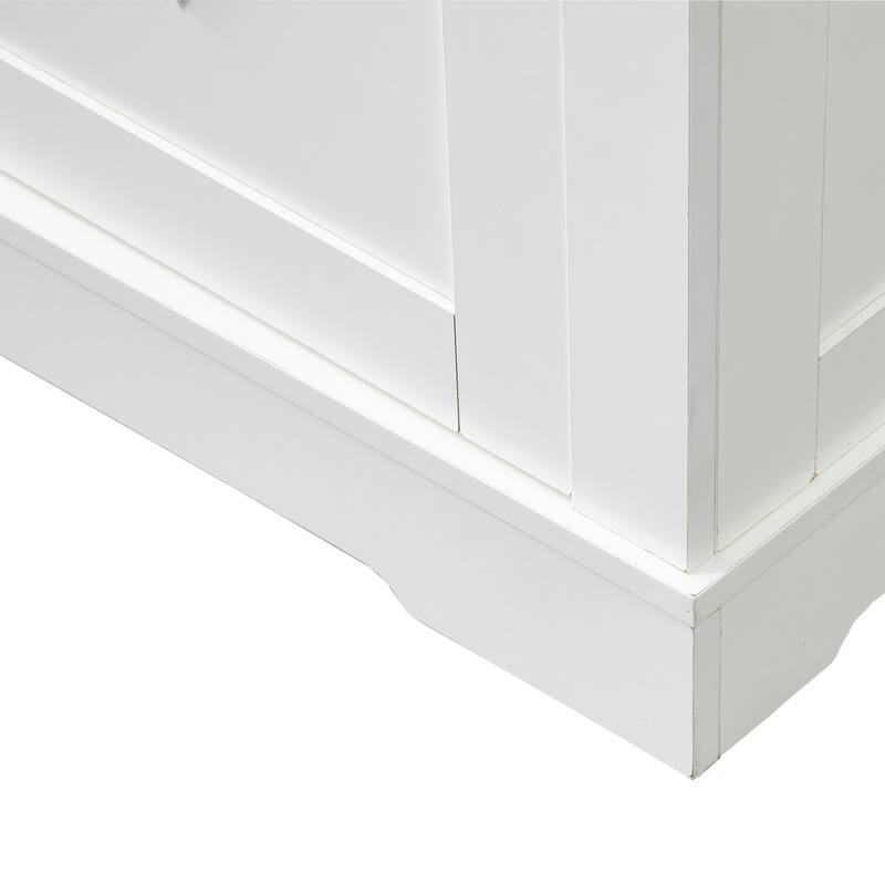Farmhouse Buffet Cabinet with Sliding Barn Door, Storage Shelves and 3 Drawers
