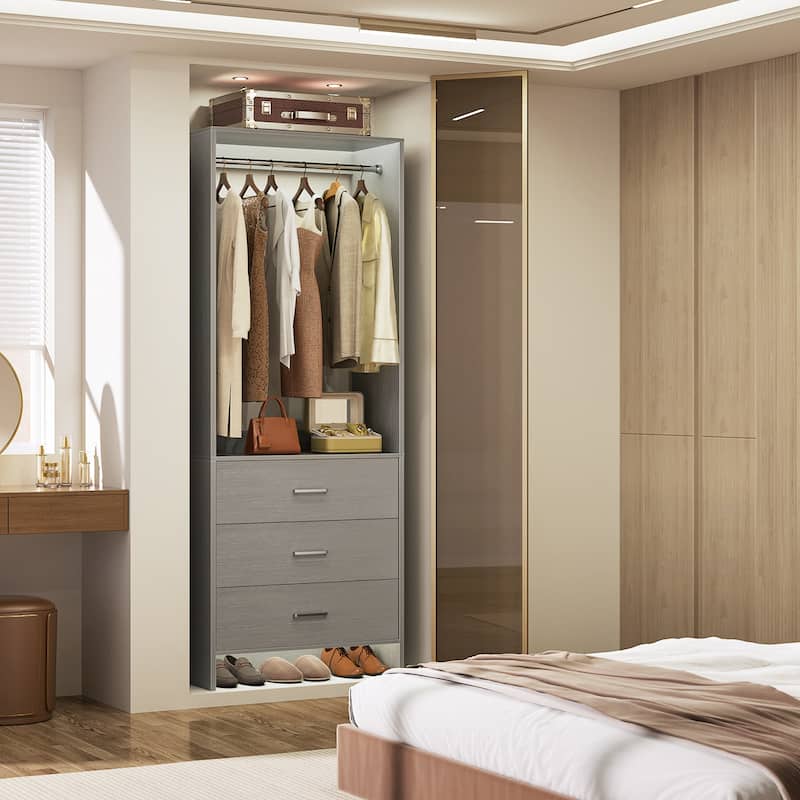 Cimly Freestanding Closet Sytem, Closet Organizer Wardrobe for Walk-in and Reach-in Closet