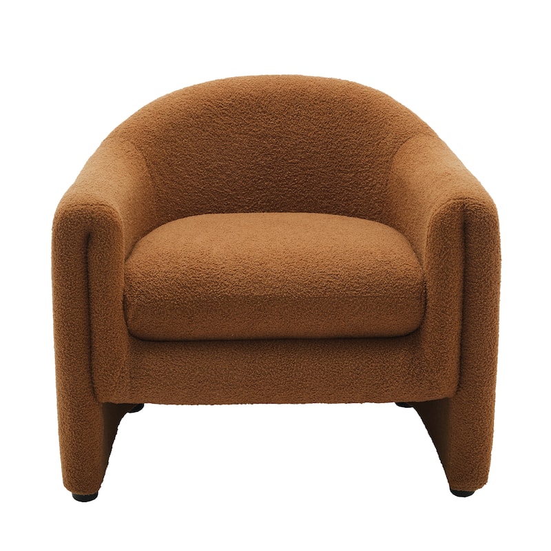 Upholstered Barrel Accent Chair, Low Back Arm Chair(Set of 2)