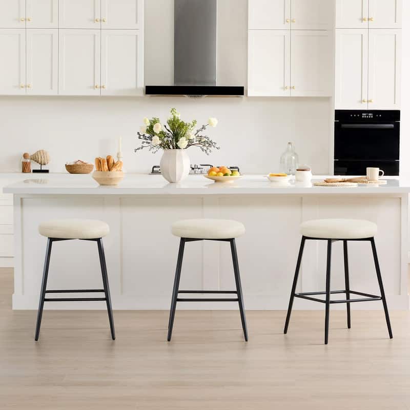 Spruce & Spring Modern 360-degree Swivel Counter Stool with Round Seat