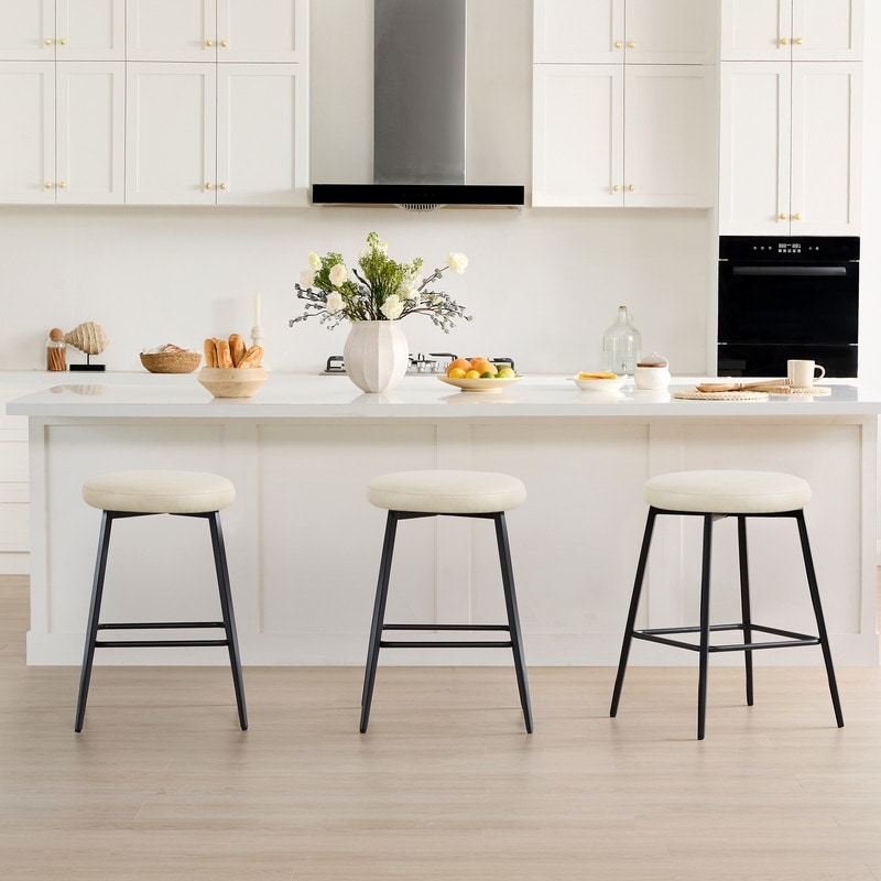 Spruce & Spring Modern 360-degree Swivel Counter Stool with Round Seat