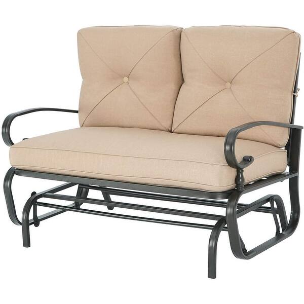 Shop Nista Outdoor Loveseat Glider Chair By Havenside Home On Sale Overstock 29288338