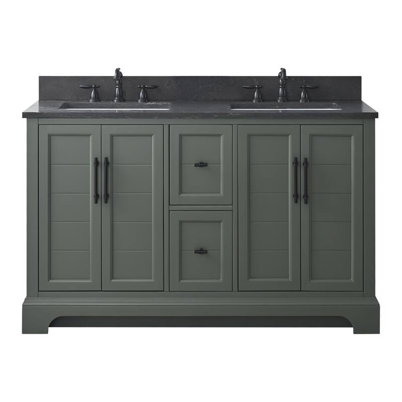 Vanity Art 54" Double Sink Bathroom Vanity with Top & Backsplash