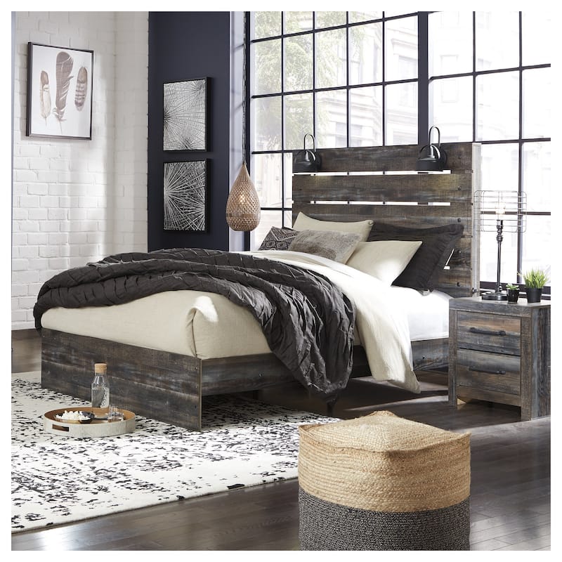 Drystan Rustic Panel Bed - Queen