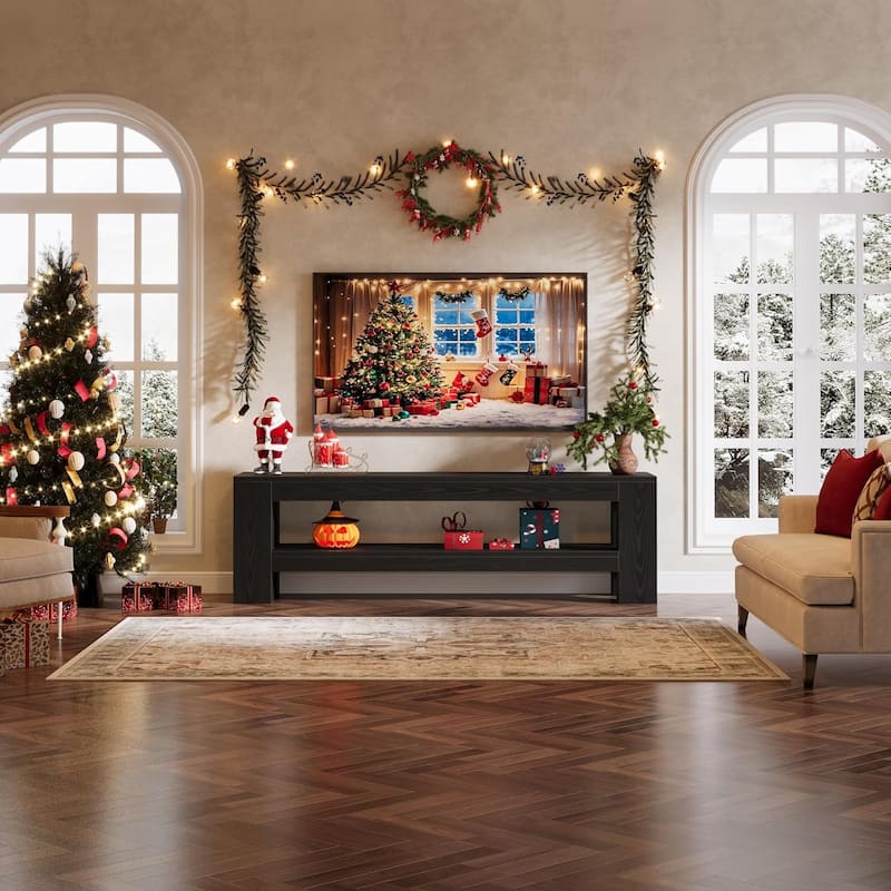 TV Stand, Media Console with Storage Shelves, Entertainment Center Television Console Accent Cabinet for Living Room, Bedroom