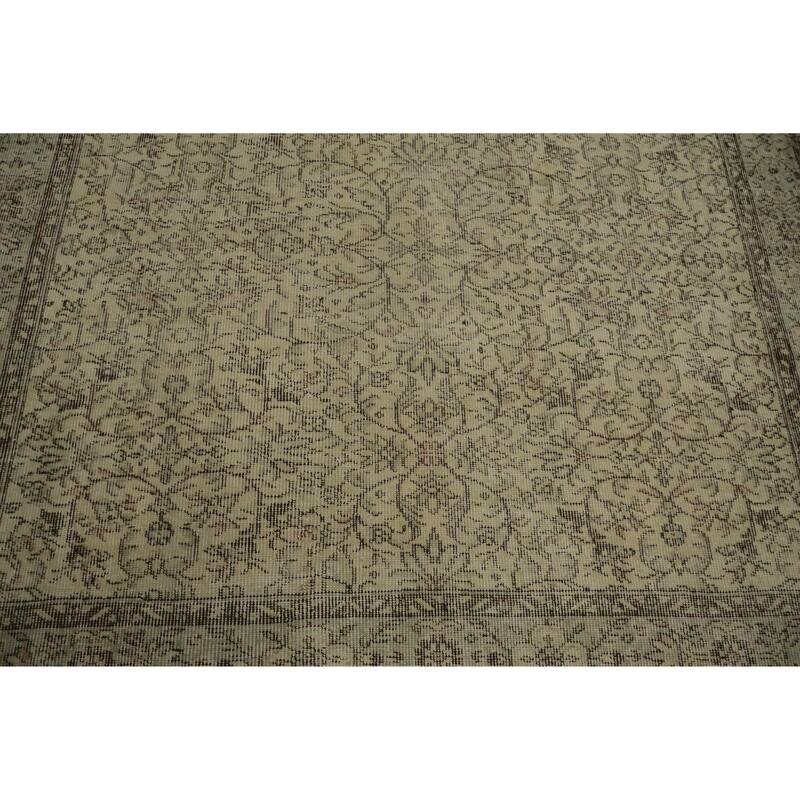 Hand Knotted Oriental 100% Wool Carpet Transitional Floral Beige & Ivories Anatolian Area Rug - 9' 2'' X 5' 8''