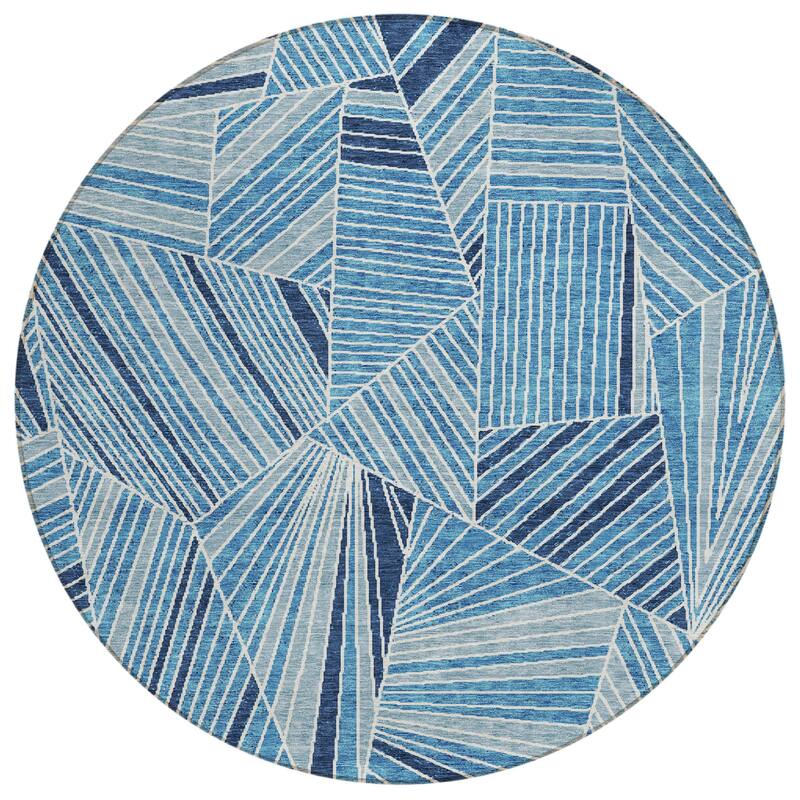 HomeRoots Geometric Transitional Rectangle Outdoor Rug