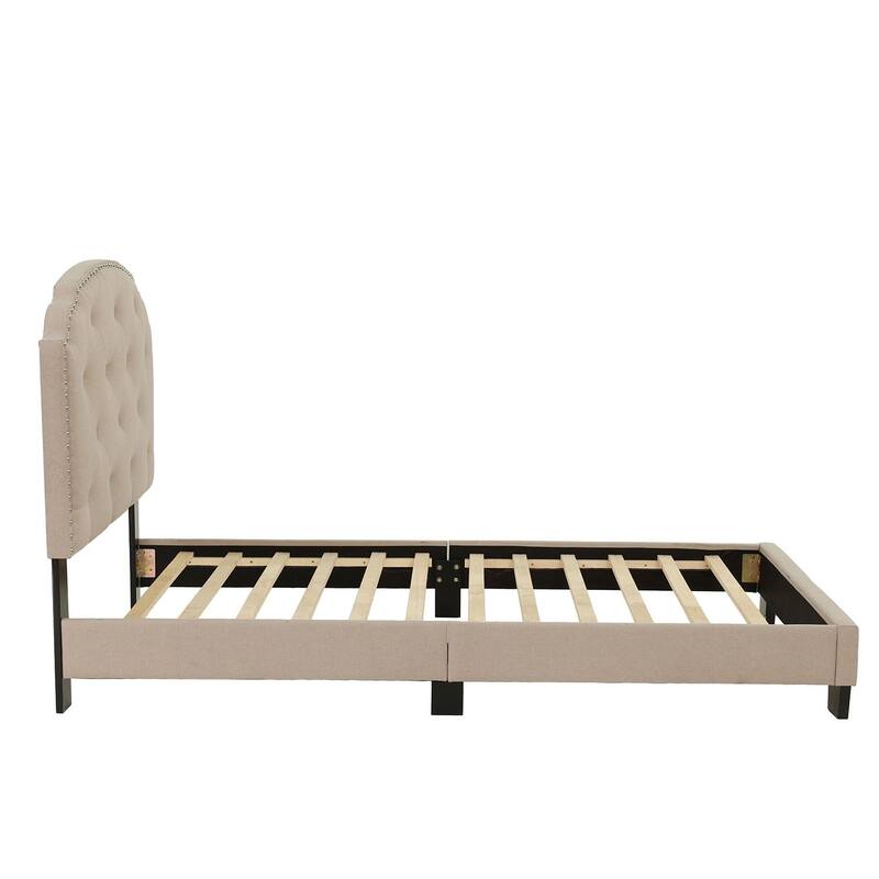 Poundex Platform Button Tufted Twin Bed
