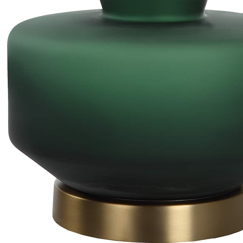 Uttermost Trentino Dark Emerald Green Table Lamp - 28H, Shade 14H x 16 Dia in.