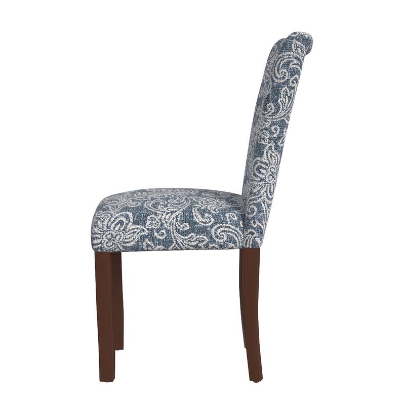 Jax Parsons Dining Chair Set of 2, Blue Jacobean Print Polyester