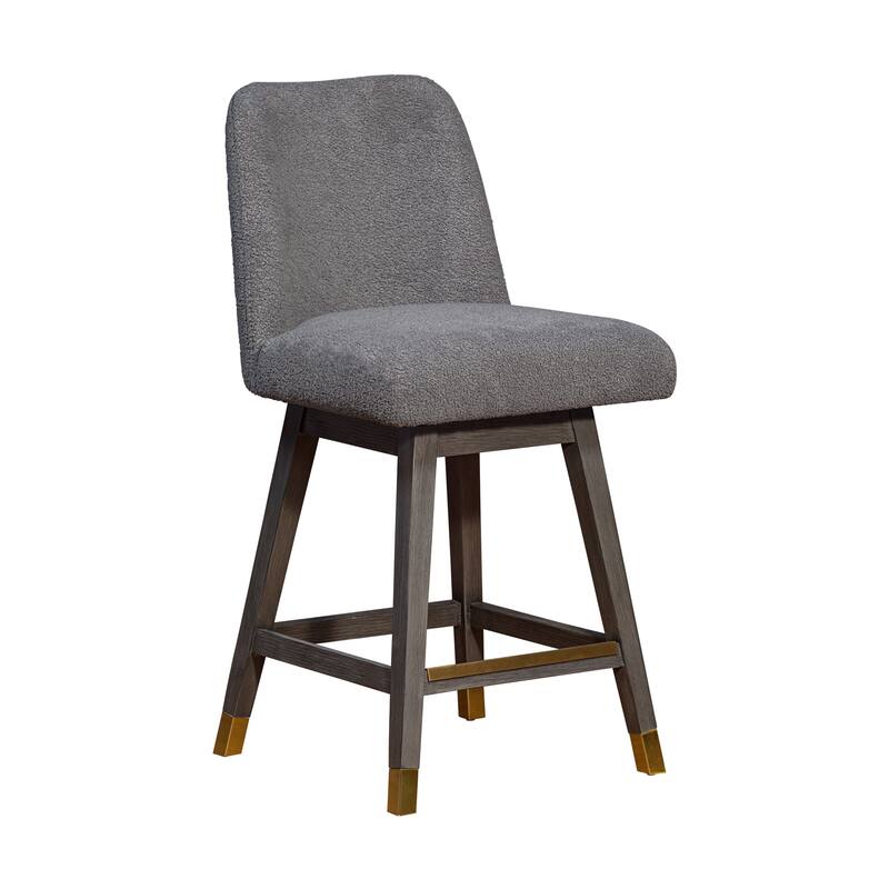Amalie Upholstered Bar Stool, Swivel Counter Chair with Solid Wood Frame