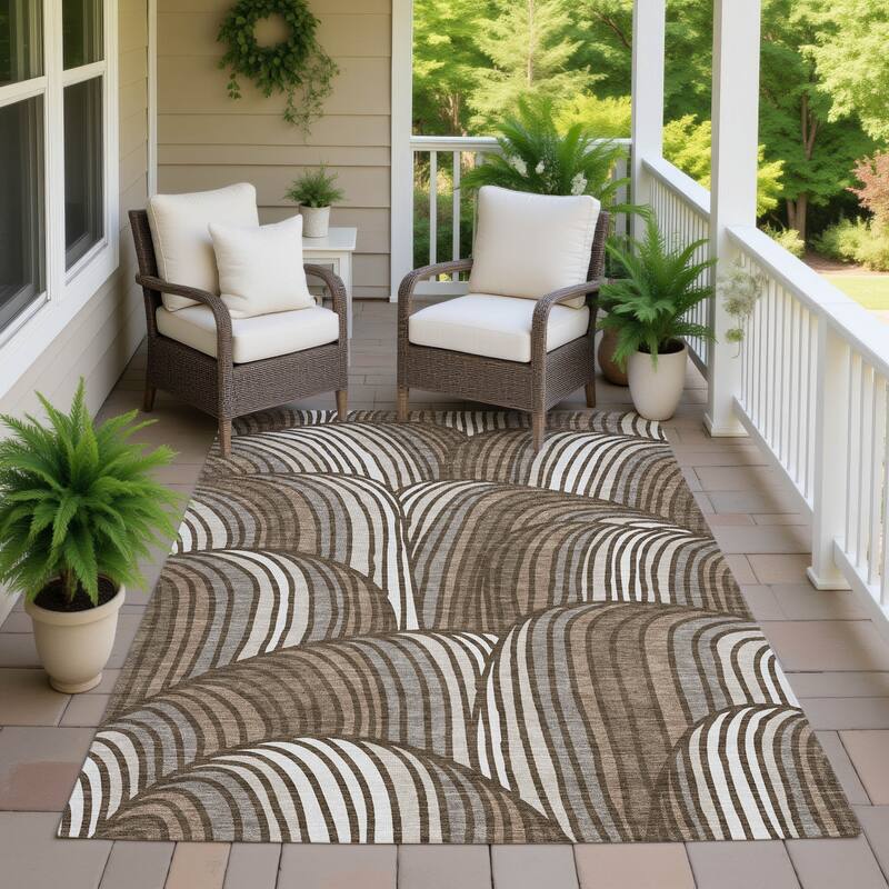Machine Washable Indoor/ Outdoor Modern Parsons Chantille Rug