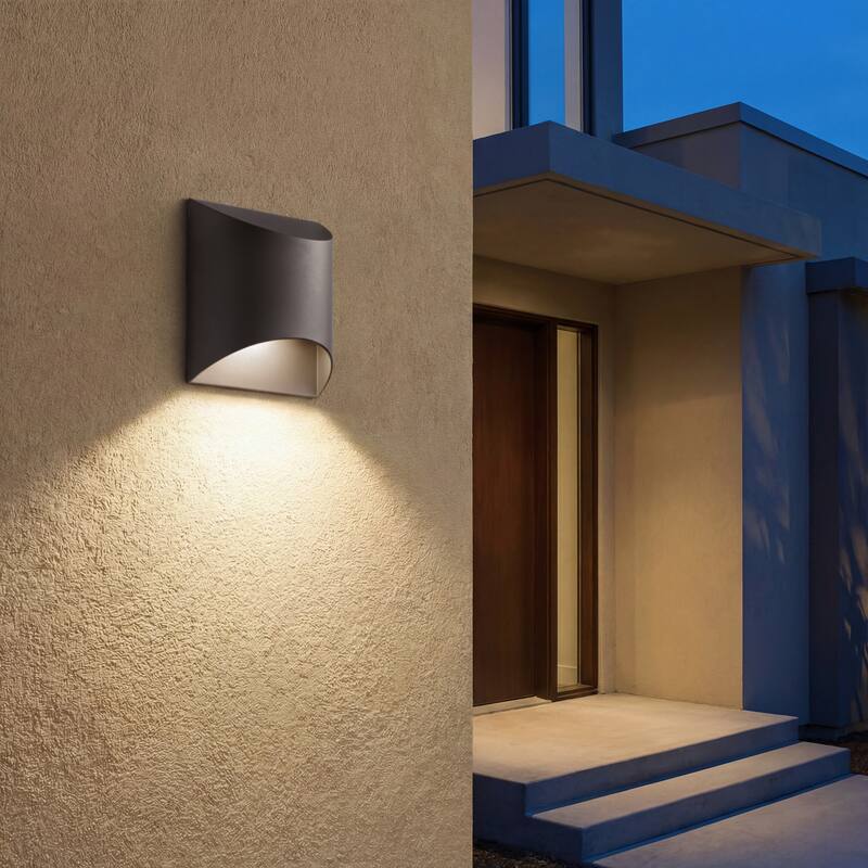 Kichler Lighting Wesley Collection 1-light Textured Architectural Bronze LED Outdoor Wall Sconce