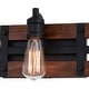 preview thumbnail 9 of 9, Carrington 3-Light 23.75 in. W Matte Black and Deep Walnut Wooden Bare Bulb Bathroom Vanity Lighting Fixture, Reversible Wall Lt
