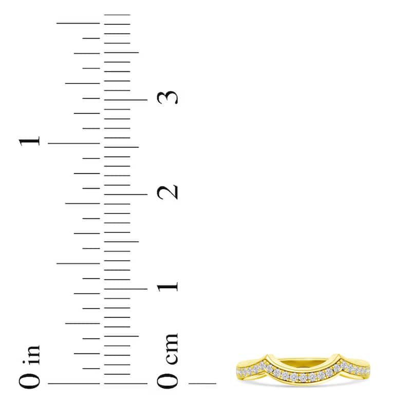 1/6ct TDW Diamond Contour Wedding Band in 10K Gold for Women
