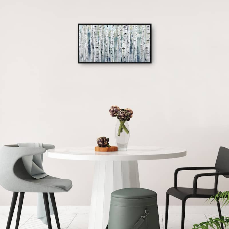 Spring Birches Indigo By Studio Arts Canvas Art Print