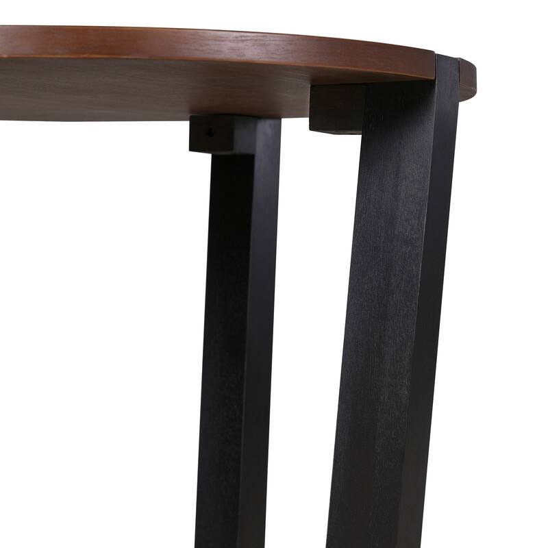 Solid Wood Side Table – Available in Brown & Black Finishes‌ - 22.25in. W X26.06in.DX22.25in. H