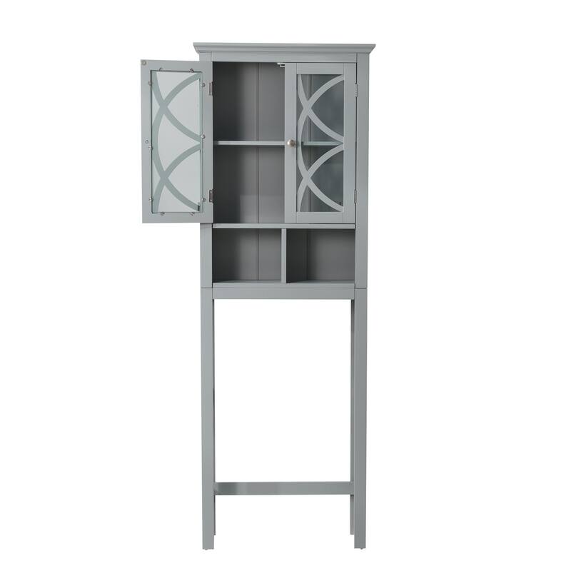 Glitzhome 5.7FT Modern Gray Bathroom Cabinet Spacesaver