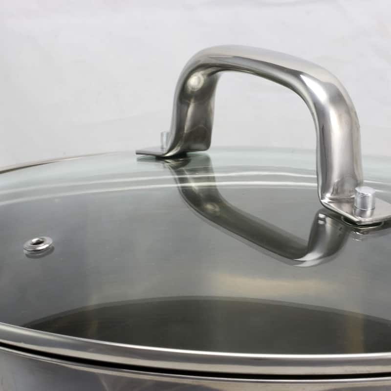 Oster Adenmore 12 Quart Stainless Steel Stock Pot With Tempered Glass Lid