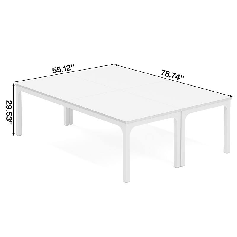 78.74" Large Rectangle Conference Table, Office Meeting/Seminar/Business Table Desk for Office Boardroom & Meeting Room