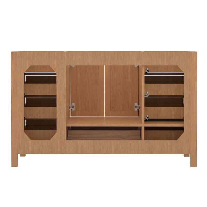 StarrySky 54 inch Undermount Single Sink Bathroom Vanity with Engineered Carrara Marble Top - 54 inch