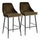 preview thumbnail 17 of 62, Silver Orchid Naldi Contemporary Black Counter Stool (Set of 2) - N/A