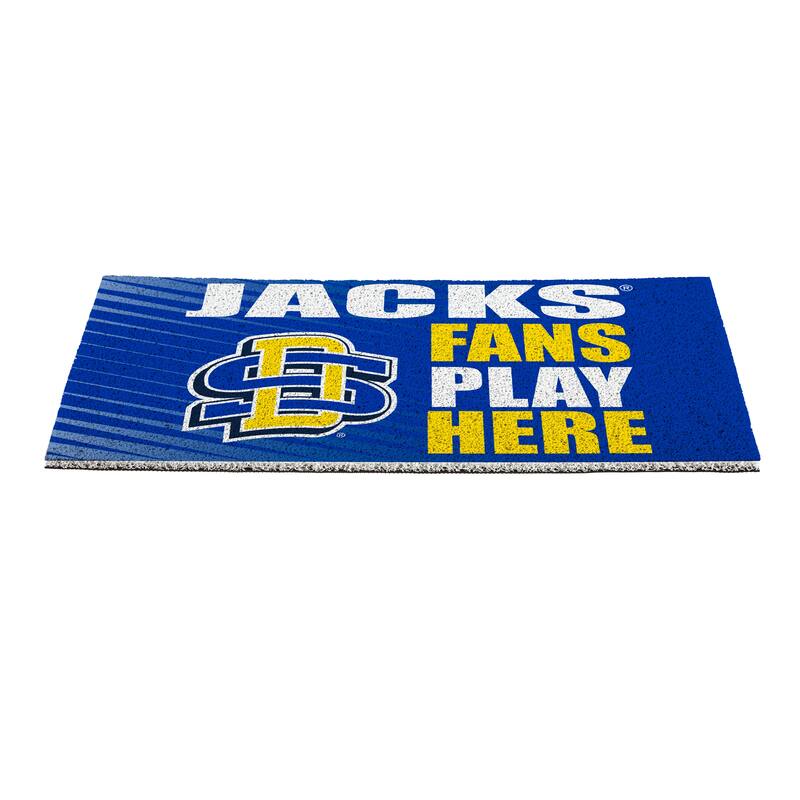 28 in. x 16 in. South Dakota State University "Fans Play Here" PVC Door Mat