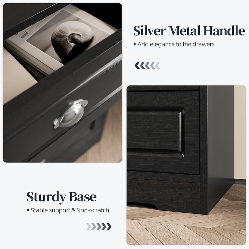 6-Drawer Storage Dresser – Versatile Media Console & Entryway Organizer, Holds TVs Up to 45"