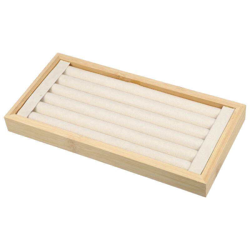 Bamboo Wood Ring Tray, Stackable Storage Jewelry Tray Showcase Display Organizer for Rings