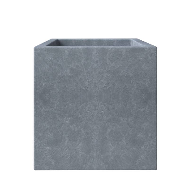 Fern Modern Square Fiberstone and MGO Clay Planter with Drainage for Indoor & Outdoor Home Office Patio Yard Decor