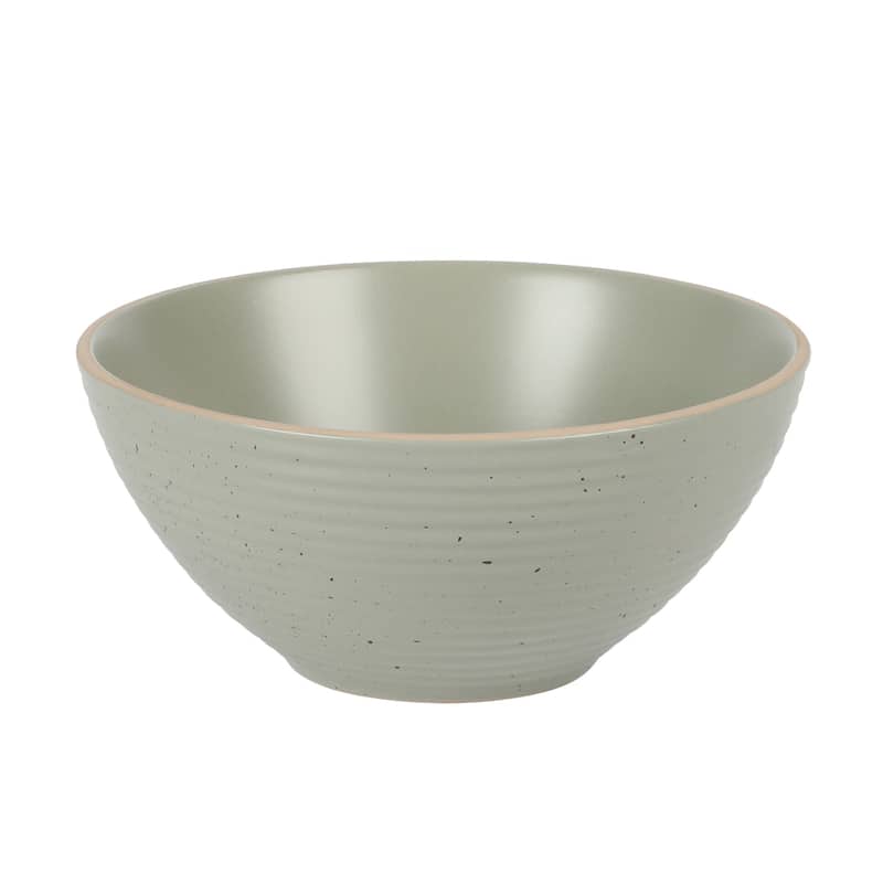 Gibson Home Dinah 16 Piece Double Bowl Stoneware Embossed Speckled Dinnerware Set