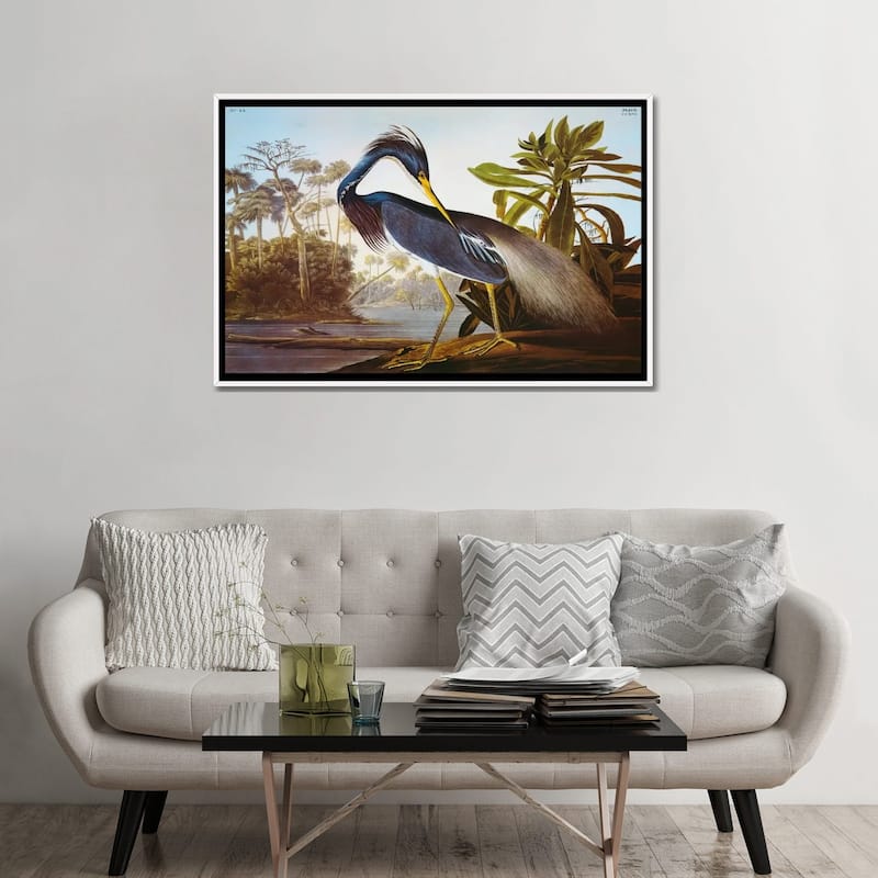 iCanvas "Louisiana Heron From "Birds of America"" by John James Audubon Framed Canvas Print