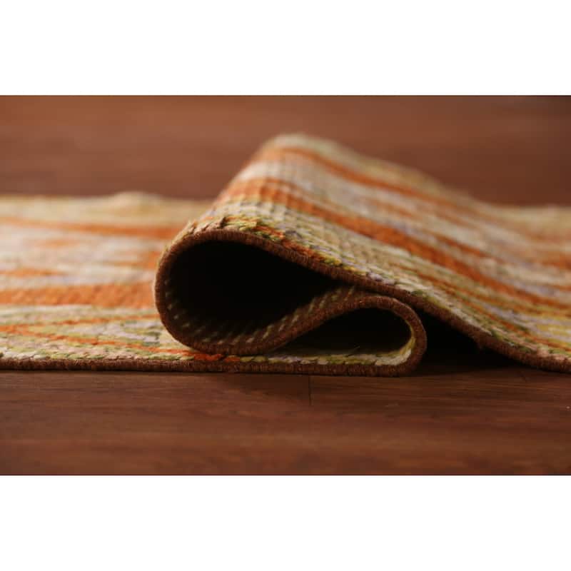 Geometric Moroccan Oriental Runner Rug Bedroom Handmade Wool Carpet - 2'10" x 9'7"