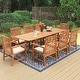 preview thumbnail 27 of 39, MAISON ARTS Outdoor 7/9-Piece Solid Acacia Wood Dining Set, Expandable Dining Table and 6/8 Wood Dining Chairs