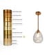 preview thumbnail 12 of 19, LALUZ Modern 1-Light Brass Gold Pendant Hand-blown Clear Glass Light for Kitchen Island
