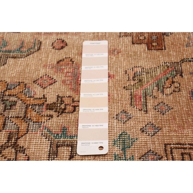 ECARPETGALLERY Hand-knotted Antalya Vintage Beige Wool Rug - 9'10 x 12'7